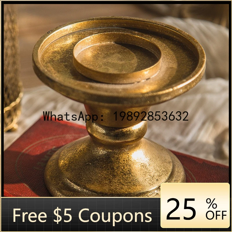 Z5 Vintage Distressed Hollow Candle Holder Home Venue Decoration Prop Hanging Metal Candle Holder Craft