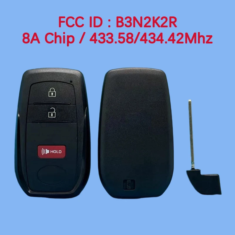 

CN007334 Послепродажный смарт-брелок с 2/3/4 кнопками 433,58/434,42 МГц FCC B3N2K2R 8A чип для Toyota Land Cruiser 2022 2023