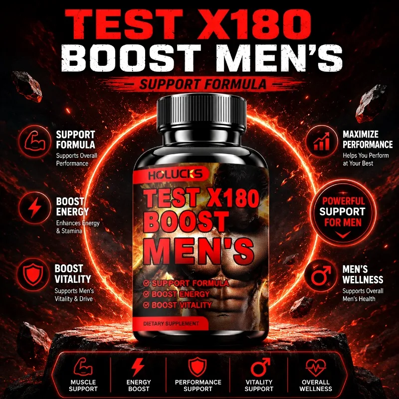 Test X180 Men's Supplement, with Black Maca & D-Aspartic Acid, Support Healthy T Level, Muscle Function & Daily Vitality