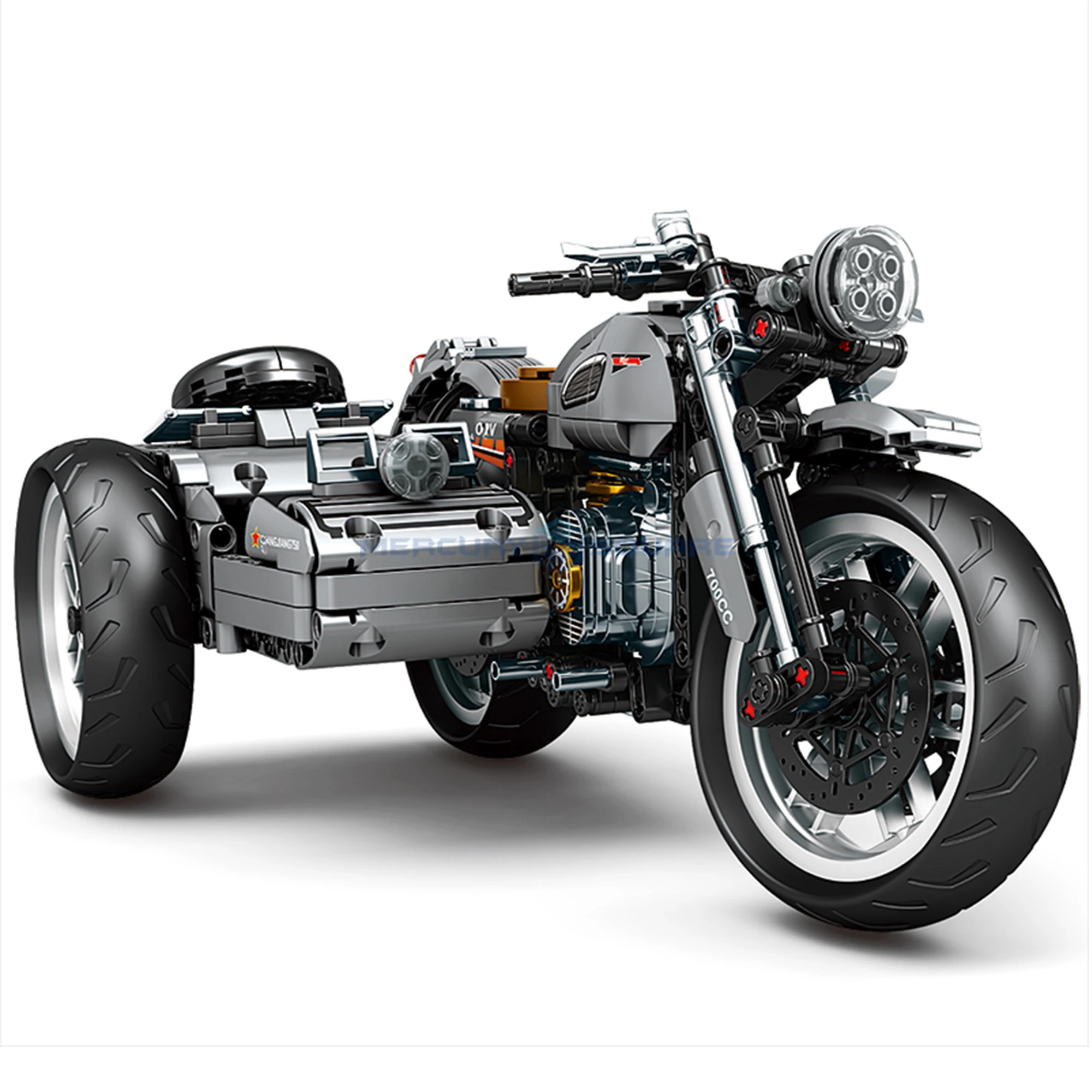 220CC Sidecar Motorcycle Building Blocks MOC K2194 Autocycle