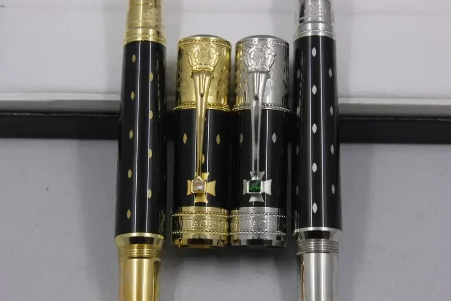 2025 جديد فاخر الملكة إليزا أفضل المعادن أكبر رولربال أقلام حبر جاف لكتابة اللوازم المكتبية هدية