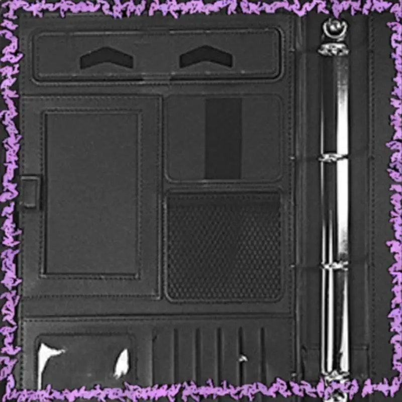 SCLL-A4 Zipper Calculator Binder Conference File Pad Folder Briefcase Tablet Portable Circular Handle File Bag