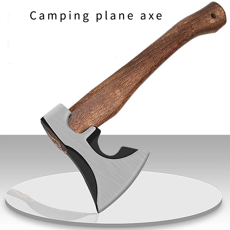 Outdoor camping campsite axe, airplane chopping wood, tree cutting, specialized woodworking, all steel, high-quality