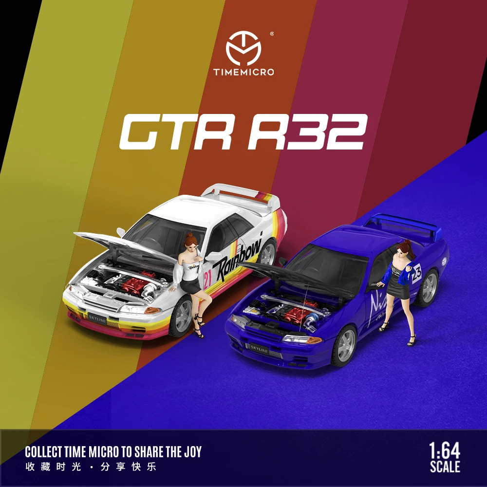 

TimeMicro GTR R32 1:64 Racing Painting Simulation Alloy Car Model for Collection&Display&Gift