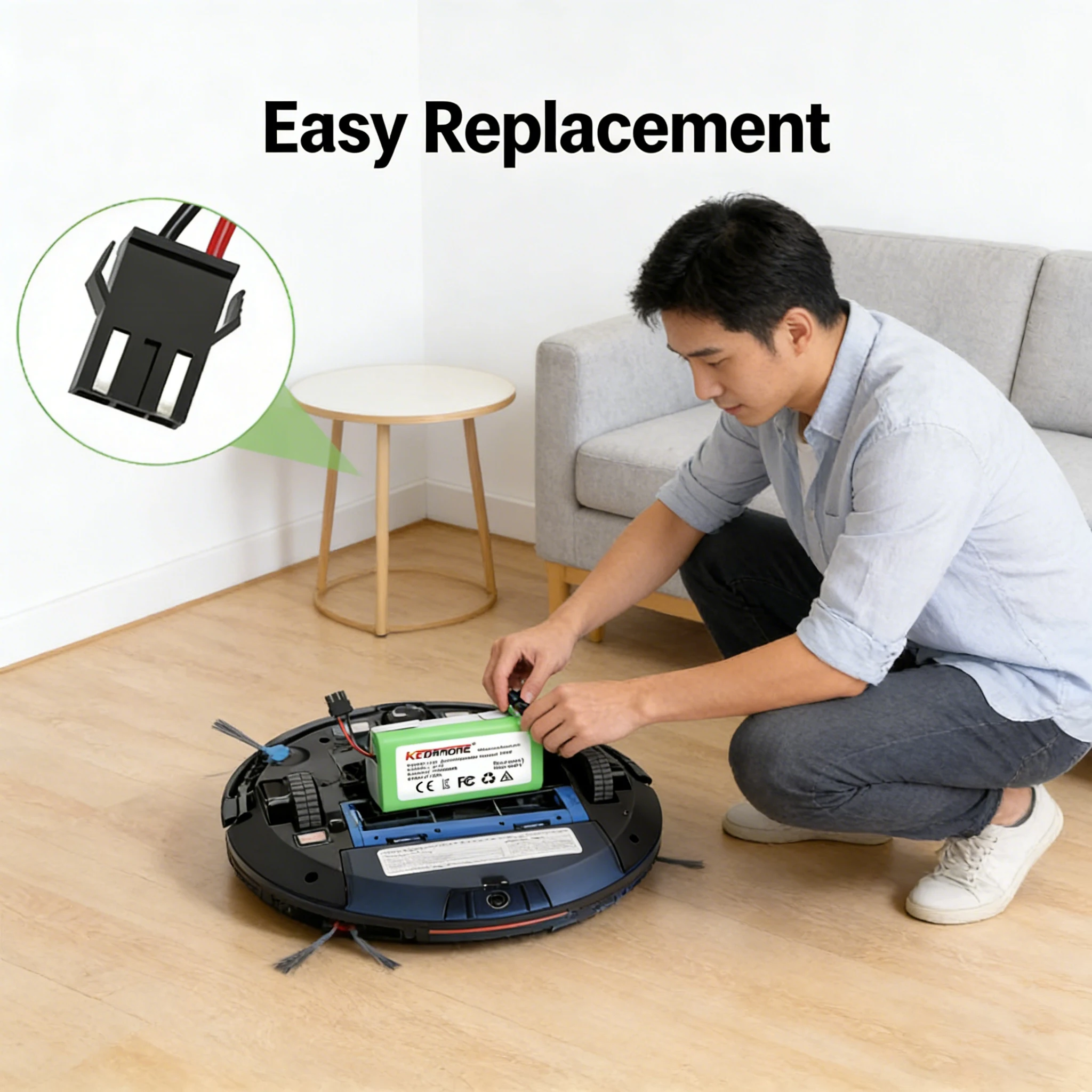 Batteria Conga 1090 990 950 Cecotec 14.4V 4.0Ah Batteria Li-ion per Ecovacs Deebot DN621 601/605 Eufy RoboVac 35C Panda i7 V710