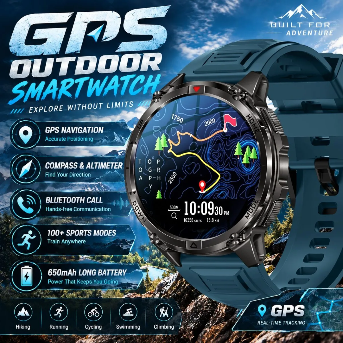 2026 New GPS Outdoor Smart Watch Bluetooth Calling 1.46'' Large HD Color Display Fitness Tracking Smartwatch for Men and Ladies