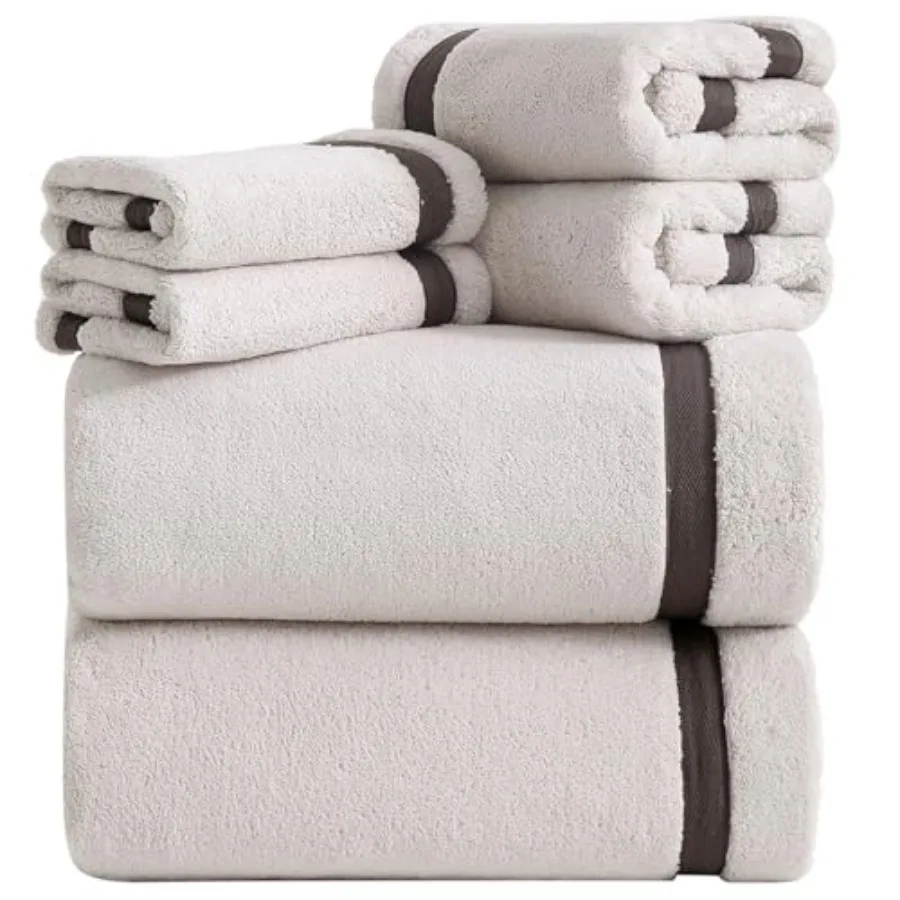 Bath Towel Set, Premium Microfiber Bathroom Towel-2 Extra Large Bath Sheets, 2 Hand, 2 Washcloths