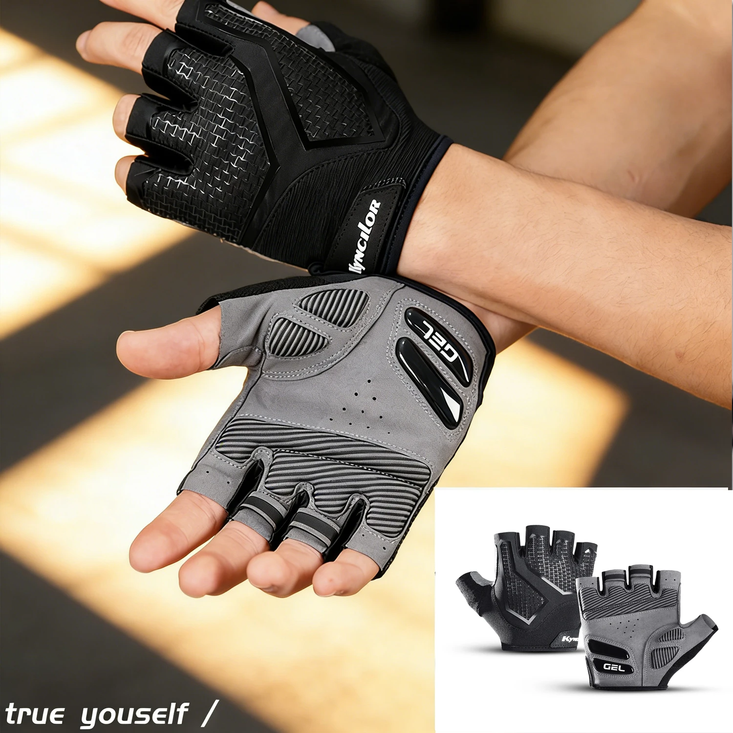 Neue Halbfinger-Fahrradhandschuhe für Herren und Damen, stoßdämpfende, atmungsaktive Sport-Fahrrad-Fitness-Handschuhe aus Flüssigsilikon