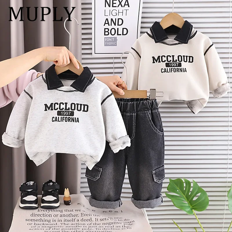 New Spring Autumn Baby Boys Clothes Suit Children Long Sleeved T-Shirt Pants 2Pcs/Set Kids Clothing Infant Casual Letter Costume