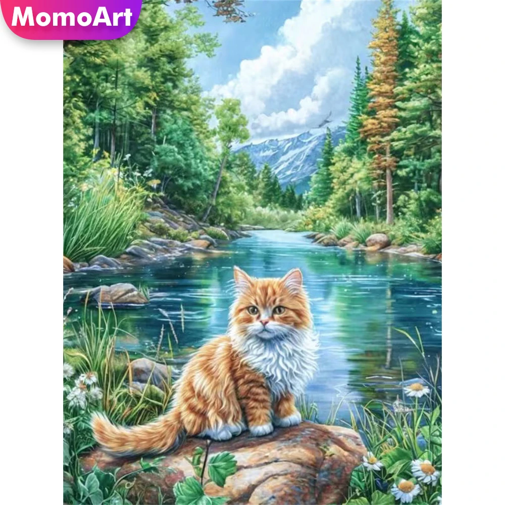 Momoart Neue Ankunft Diamant Mosaik Katze Tier DIY Diamant Stickerei Fluss Malerei Baum Bild Strass Handgemachtes Geschenk
