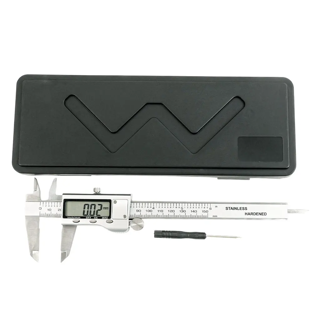 6-Zoll 150 mm elektronischer digitaler Messschieber aus Edelstahl, Metallmikrometer, ohne Batterie – Detail 8