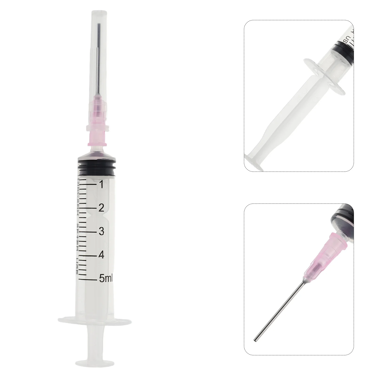 

50 pcs Refill Syringe 5Ml Leak-Proof Flat Needle Tip For Fountain Pen Dispensing Reusable Lightweight Plastic Ink Filling Tool