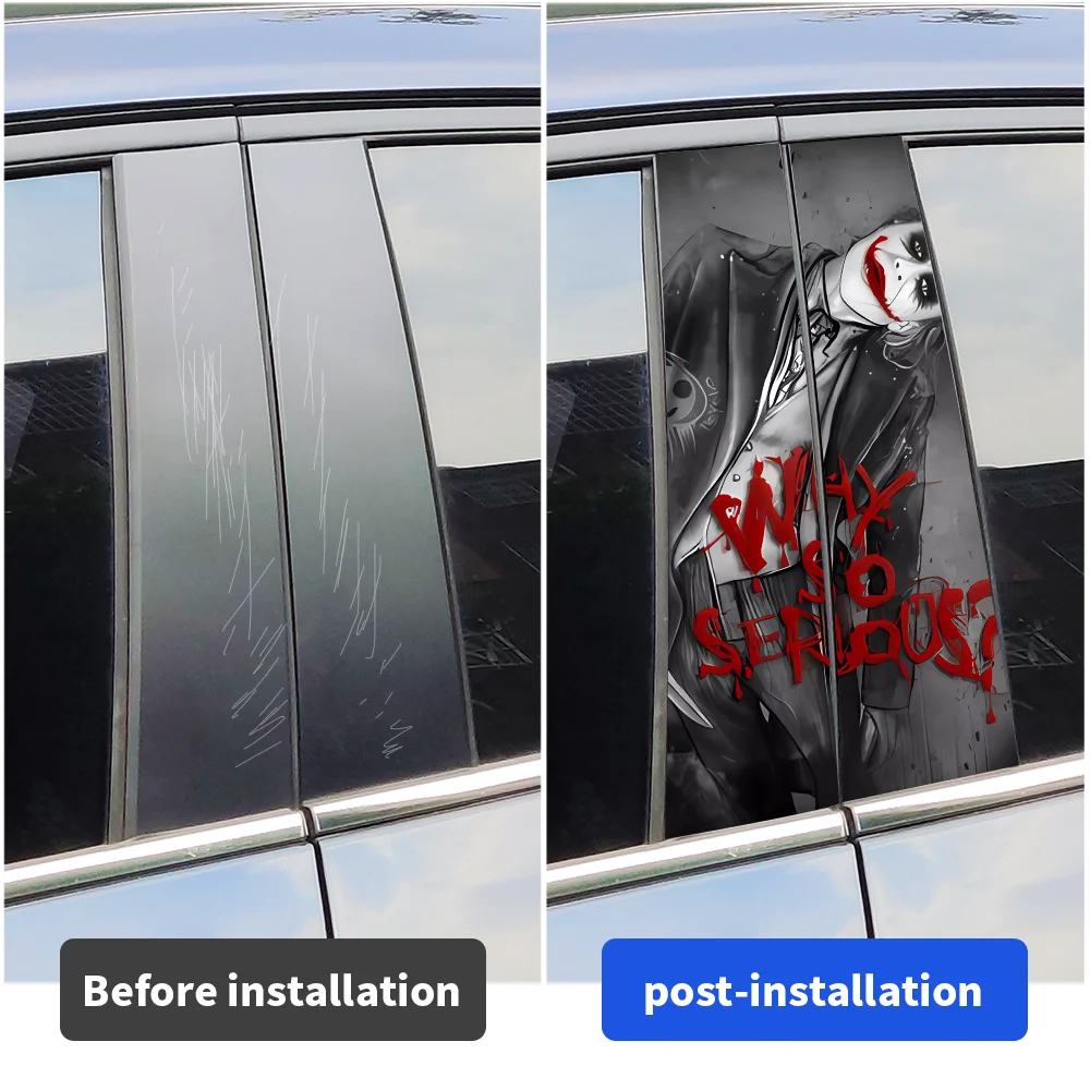 Why So Serious Joker Car Stickers Waterproof DIY Auto B-pillar Protective Decoration Cover Scratches Universal Vehicle Decals