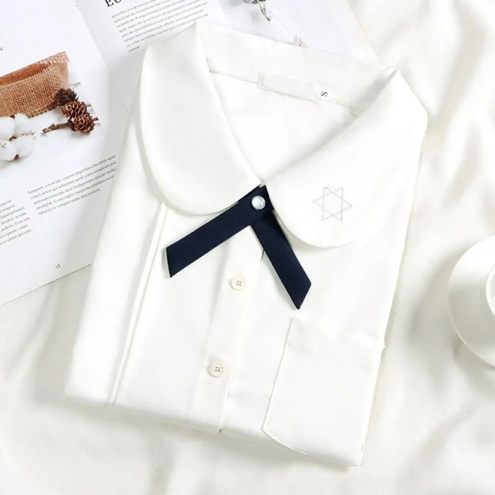Removable Design Bow Tie Accessories Solid Color No Tying Knots Cross Tie Shirt Simple Style Fine Texture Sailor Suit Apparel
