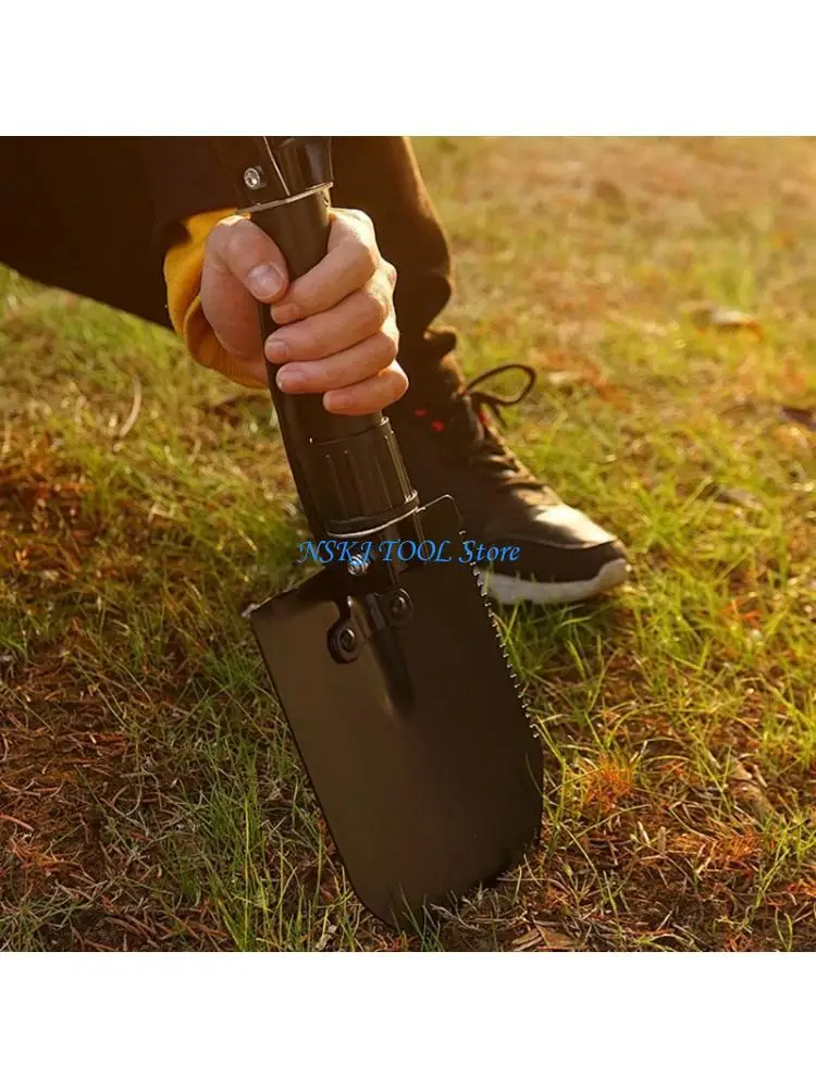 

L8RC Outdoor Folding Survival Shovel With Reinforced Joints AntiRust Coating Ergonomic Handle For Camping Gardening Tool