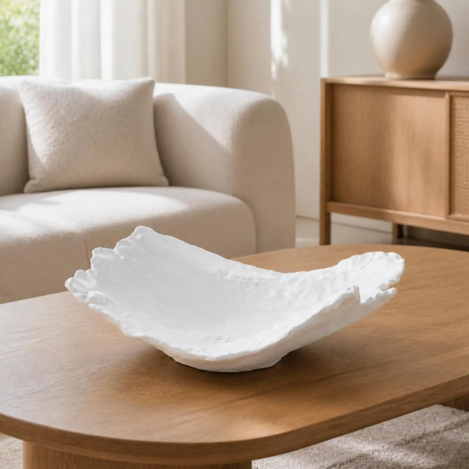 Resin Decorative Fruit Tray Decorative Tray with Textured Surface Organic for Living Room, Television Console, Sideboard