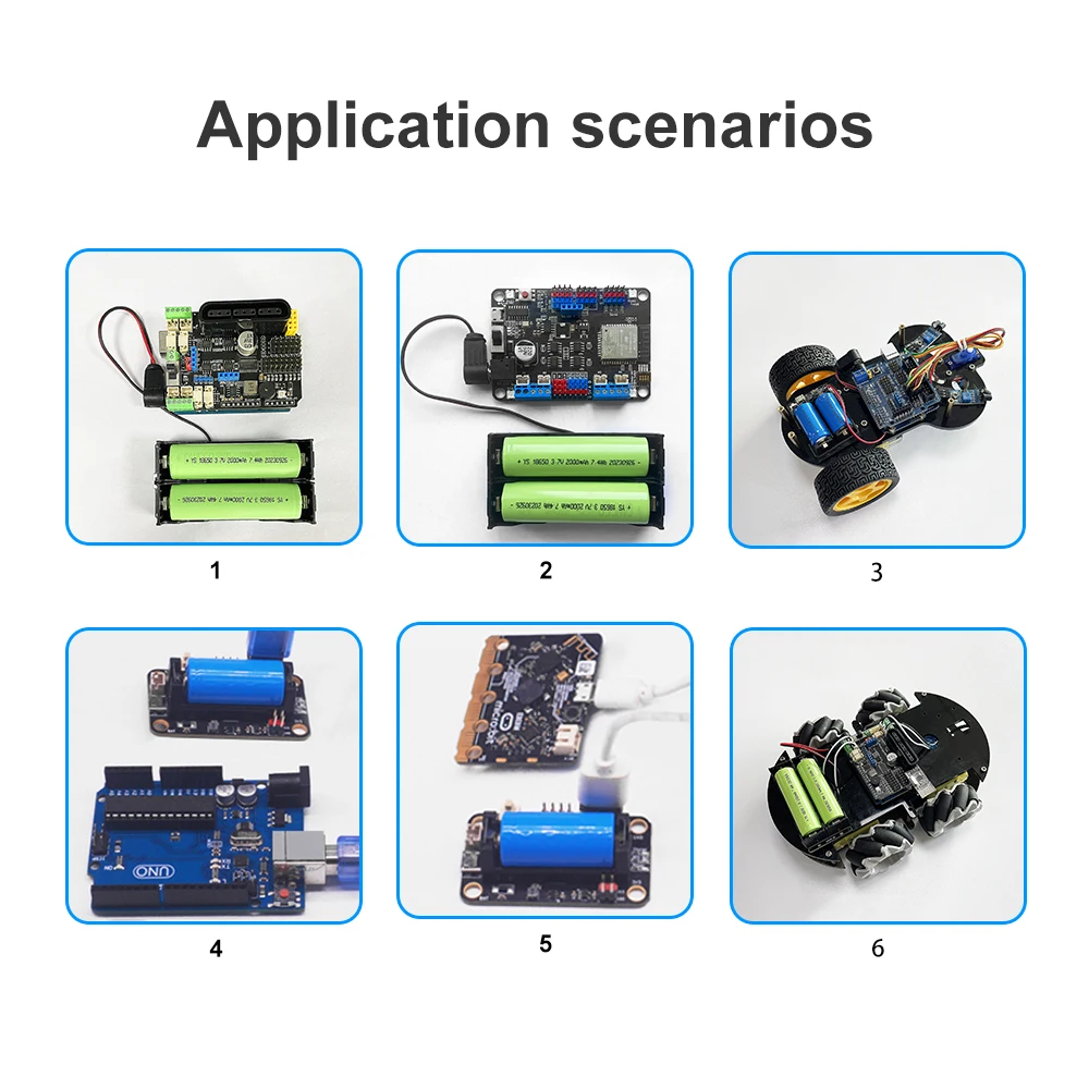1-5PCS 16340 Micro USB Power Bank Battery Charger Module Dual Output 3.3V 5V 7.4V Rechargeable Battery Holder Lithium Battery