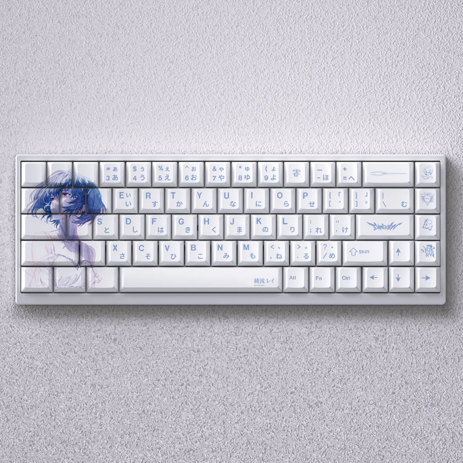 Rei Ayanami Keycaps Anime PBT Dye Sublimation Cherry Height for Mechanical Keyboard Side Print Backlit Machenike K500 AULA F75