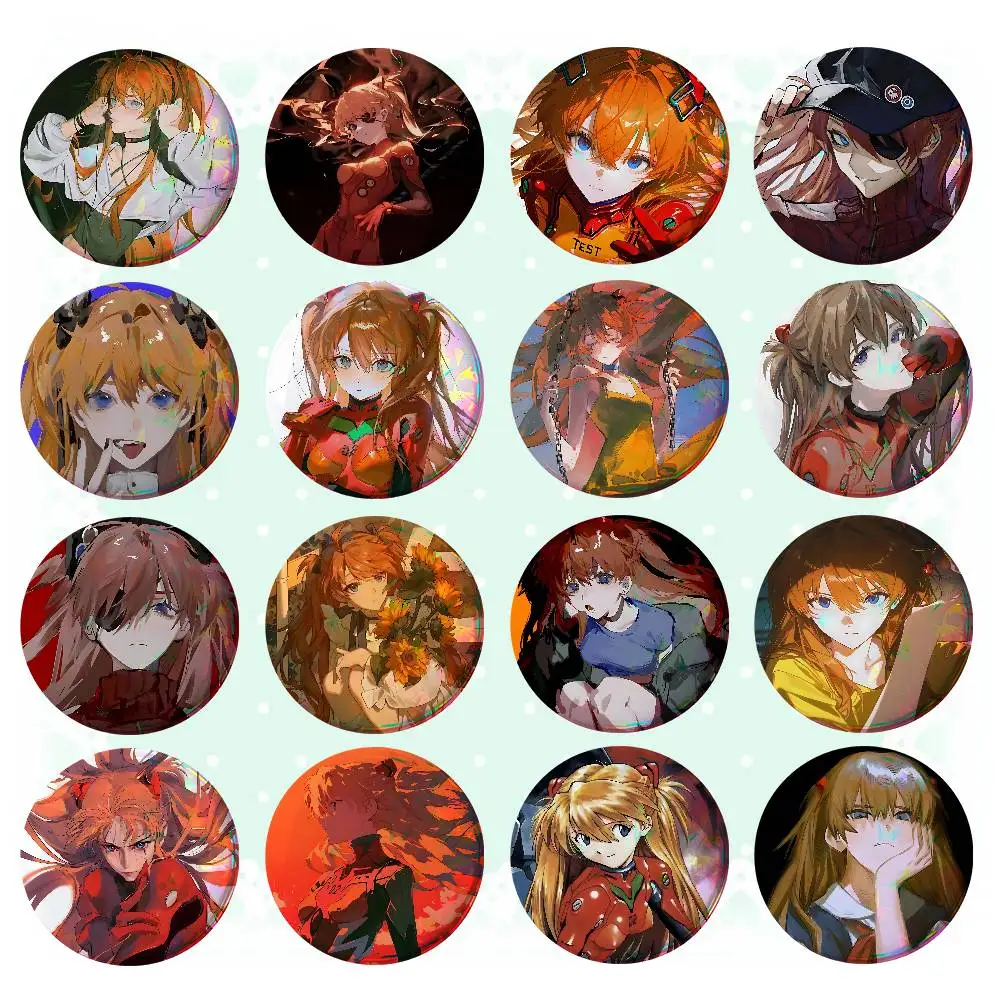 Cute A-Asuka Lang-leys Badges Tinplate Soft Button Pin Brooch Metal Badge Custom Jewelry Accessories Hat Bag Lapel
