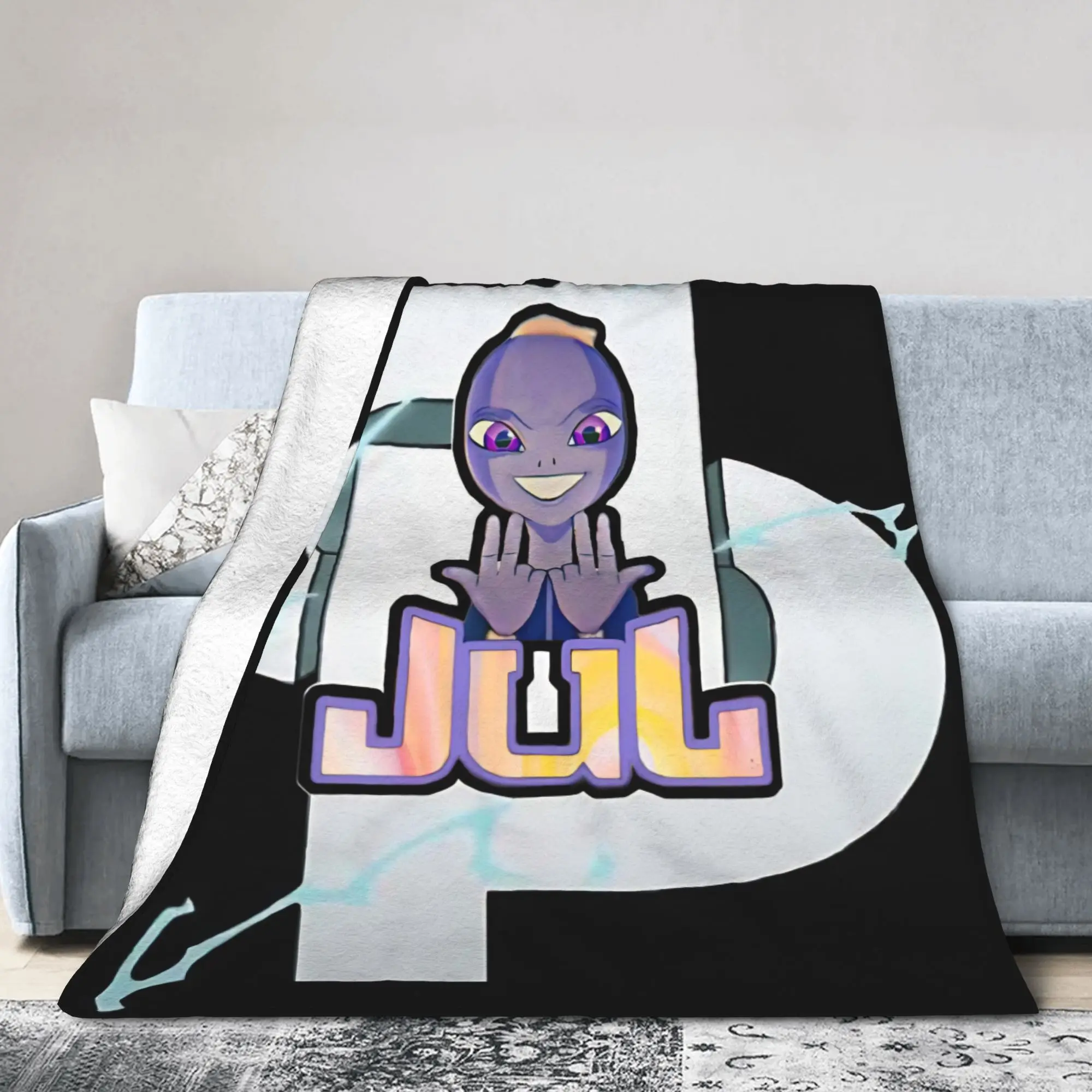 Jul rapper francês cama lança aconchegante novidade cobertores músico para sofá casa viagem escritório flanela colcha capa de cama