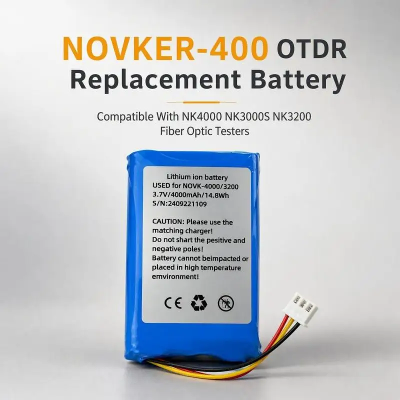 NOVKER-400 Replacement Battery Compatible With NOVKER NK4000 NK3000S NK3200 Fiber Optic OTDR Tester 4000mAh