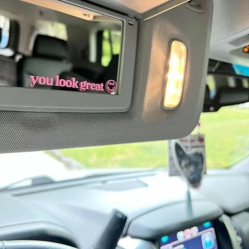 

you look great Car Mirror Stickers Auto Vehicle Vinyl Rear View Mirror Styling Decals Car Interior Decoration Accessories