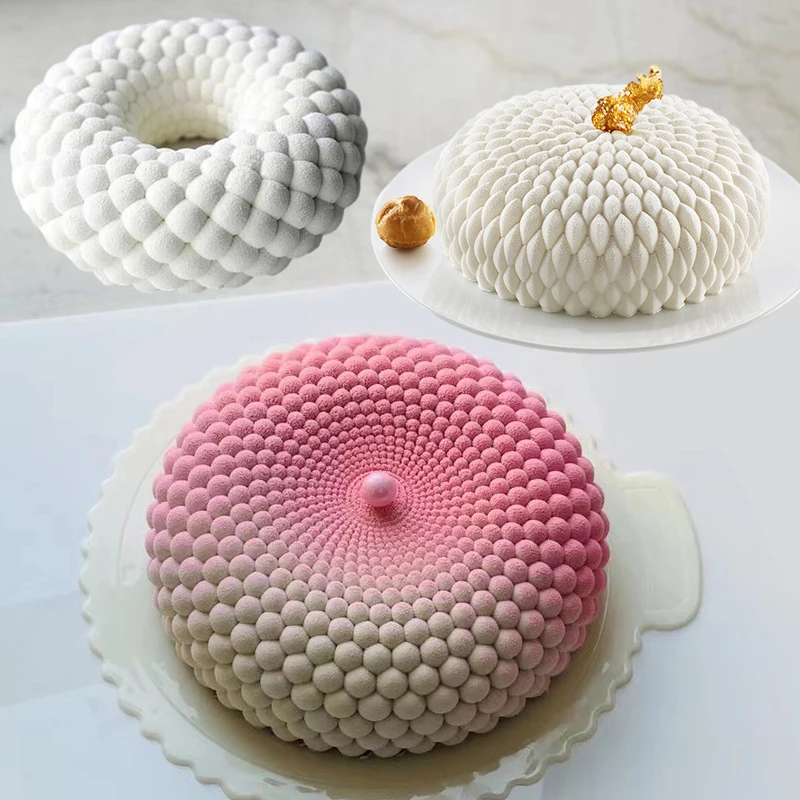 

Round Starry Sky Design Mousse Cake Mould Custard Apple or Putuan Shaped Silicone Cake Mold Food Grade Kitchen Baking Tools