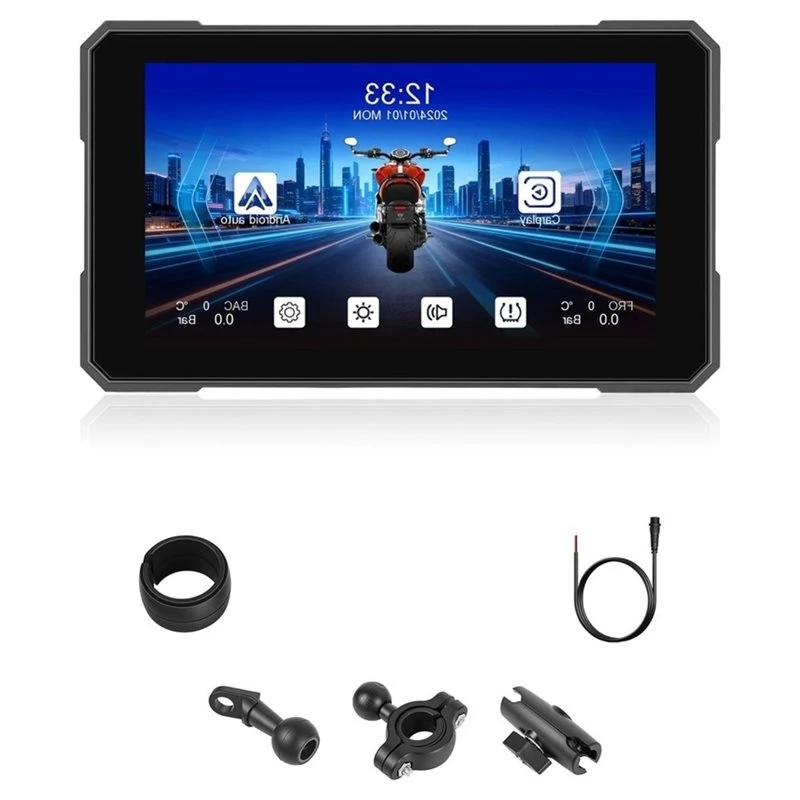 Wireless Carplay Android Auto Bracket For 5 Inch Motorcycle Portable Display