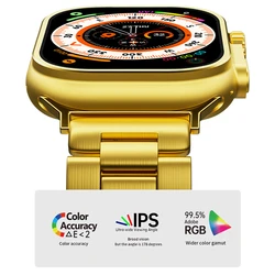 Ultra Mini Gold 1.7Inches Full Touch Screen Smart Watch With Heart Rate Monitoring Wireless Wristwatch For Sport Fashion Watch