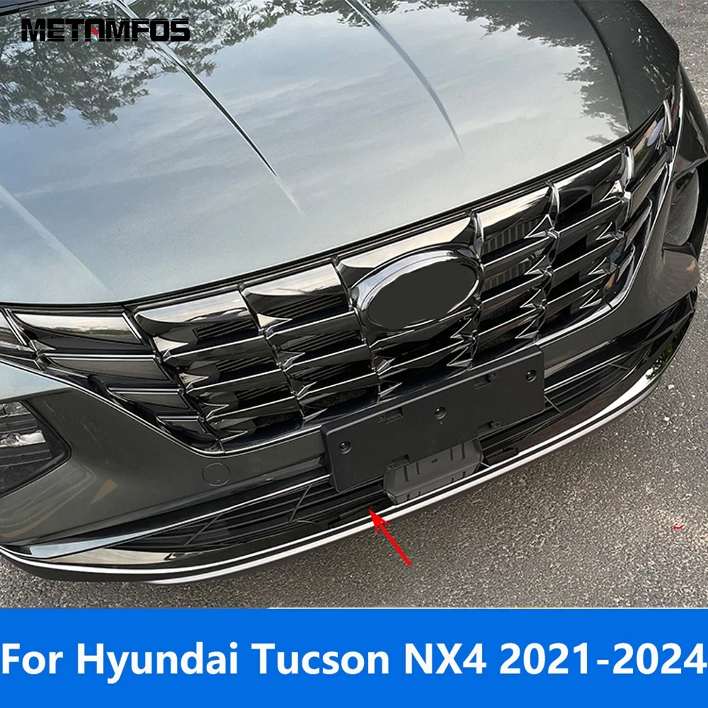 

For Hyundai Tucson 2021-2023 2024 Stainless Front Bumper Lip Trim Body Kit Spoiler Splitter Protector Accessories Car Styling