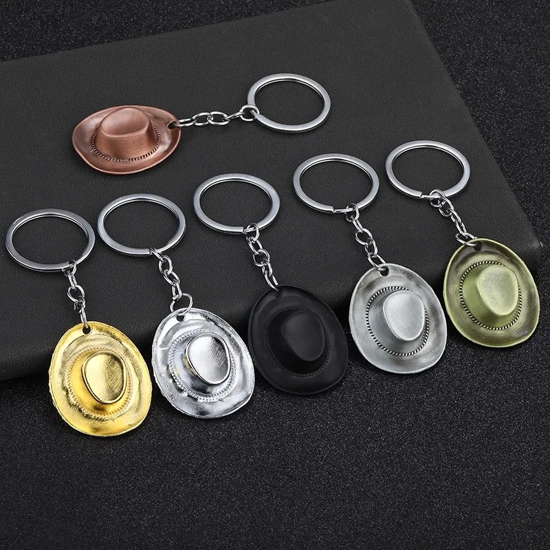 

Винтажные аксессуары для мотоциклов, брелок для мужчин, ковбойская шляпа в стиле вестерн, металлическая велосипедная крутая украшение для рюкзака, подарок бойфренду, брелок