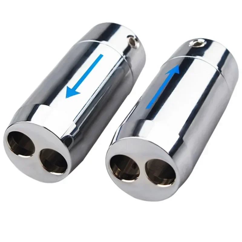 1 pair HiFi Aluminium Y Splitter Speaker Audio Power Cable Wire Adapter Plug
