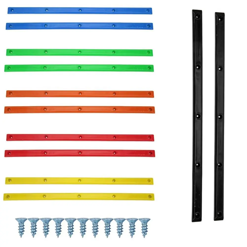 

2Pcs Durable ABS Rib Bones Rails Colorful 36.5x1.7cm Skateboard Rail Guards Board Rails Skateboarding
