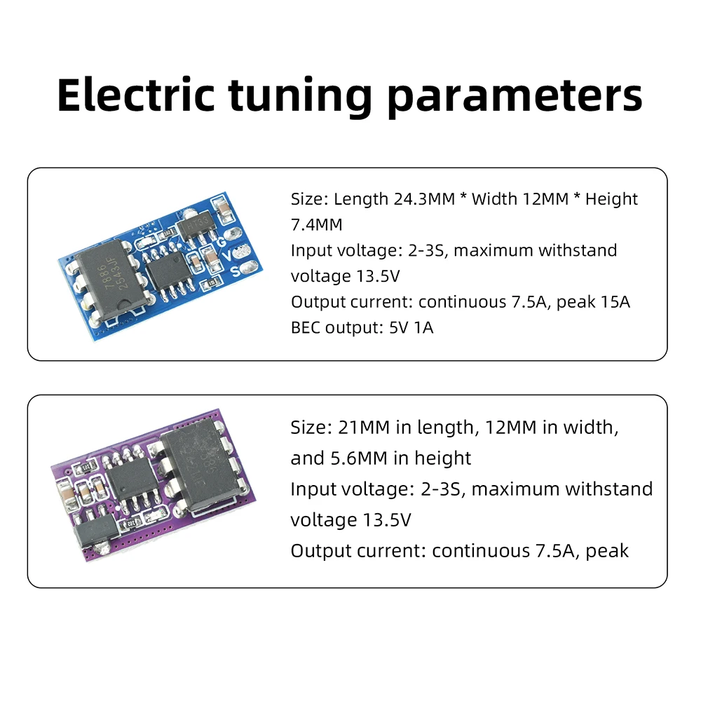 2S 3S Brushed ESC für RC-Autos und -Boote mit adaptiver Gasregelung und vierfachem Sicherheitsschutz – Elektronische Geschwindigkeitsregelung – Detail 9