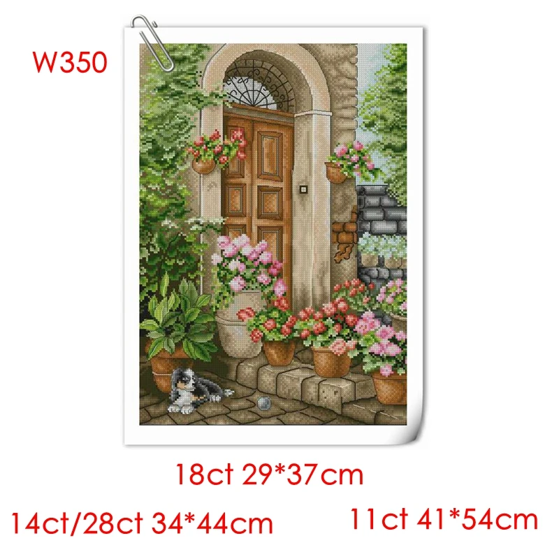 Cross-stitch kit DIY embroidery toolkit Optional printed handcrafted intersection point kit saga Summer Flower porch