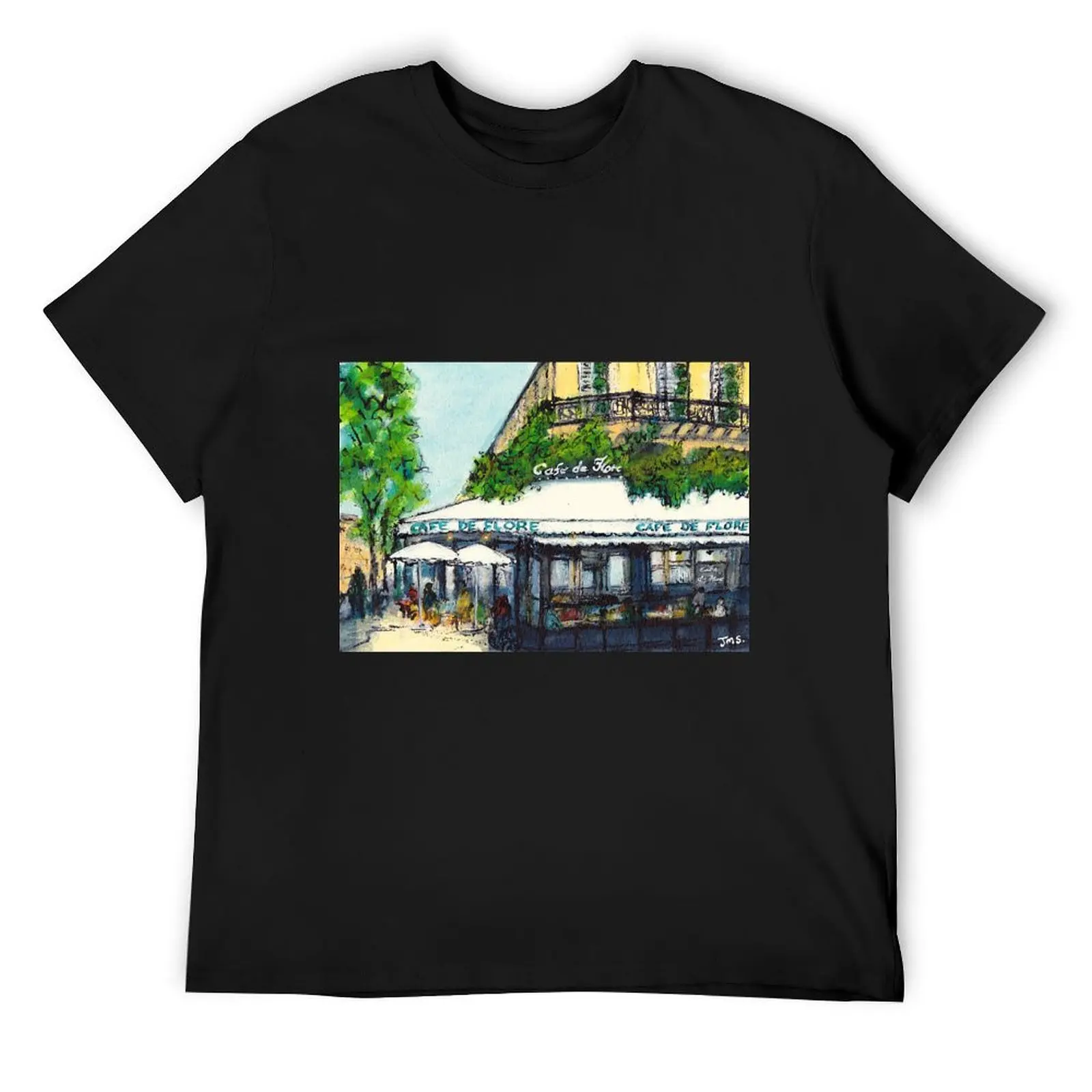 

Cafe de Flore, Paris T-Shirt funny costumes blue lock tees mens plain t shirts
