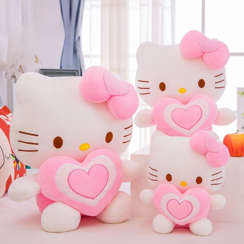 

Высококачественная плюшевая игрушка Hello Kitty KT Cat, кукла-подушка, детский подарок на день рождения для подруги