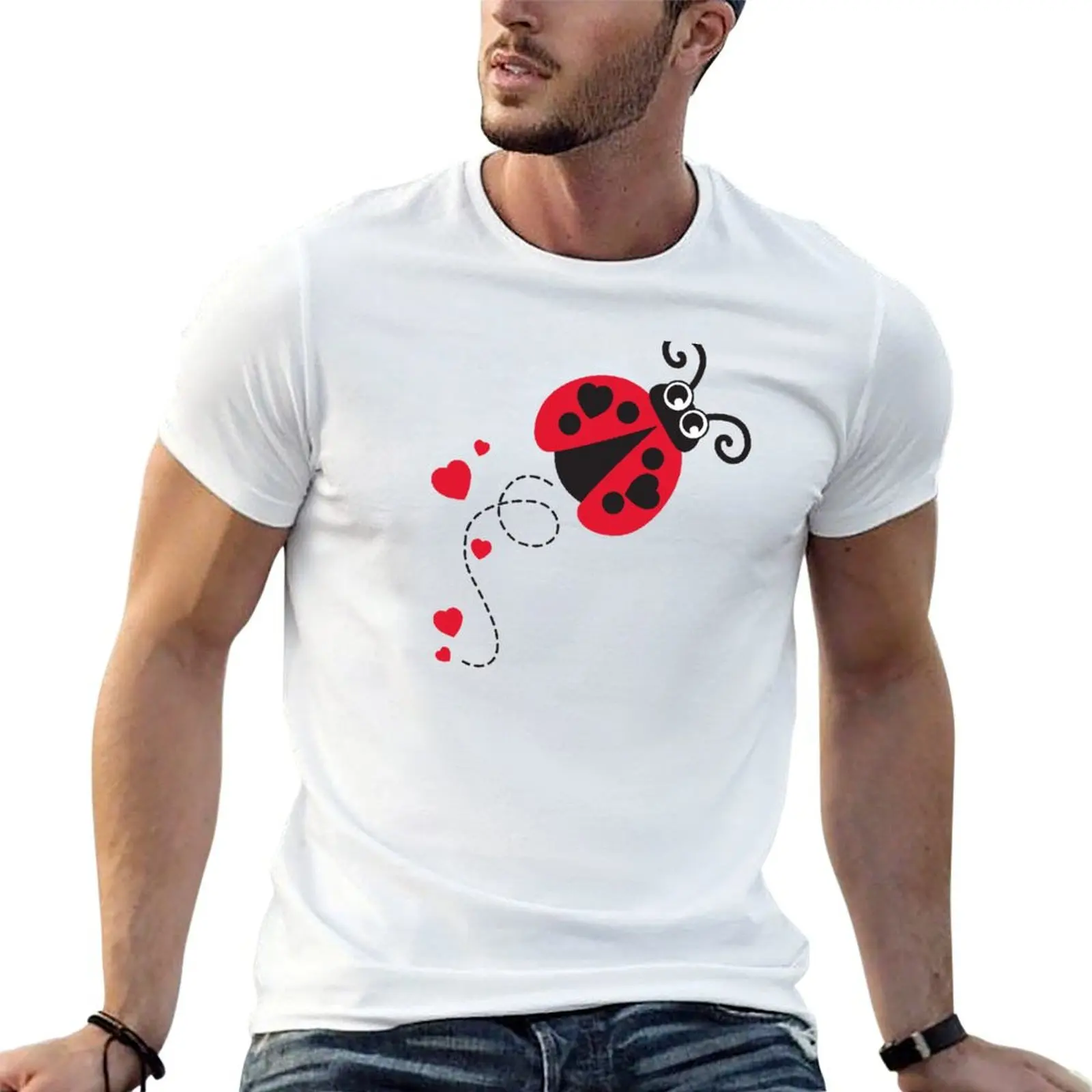

Love bug ladybug / ladybird red T-Shirt man tshirt t shirts for man graphic vintage t shirt custom print T-shirt