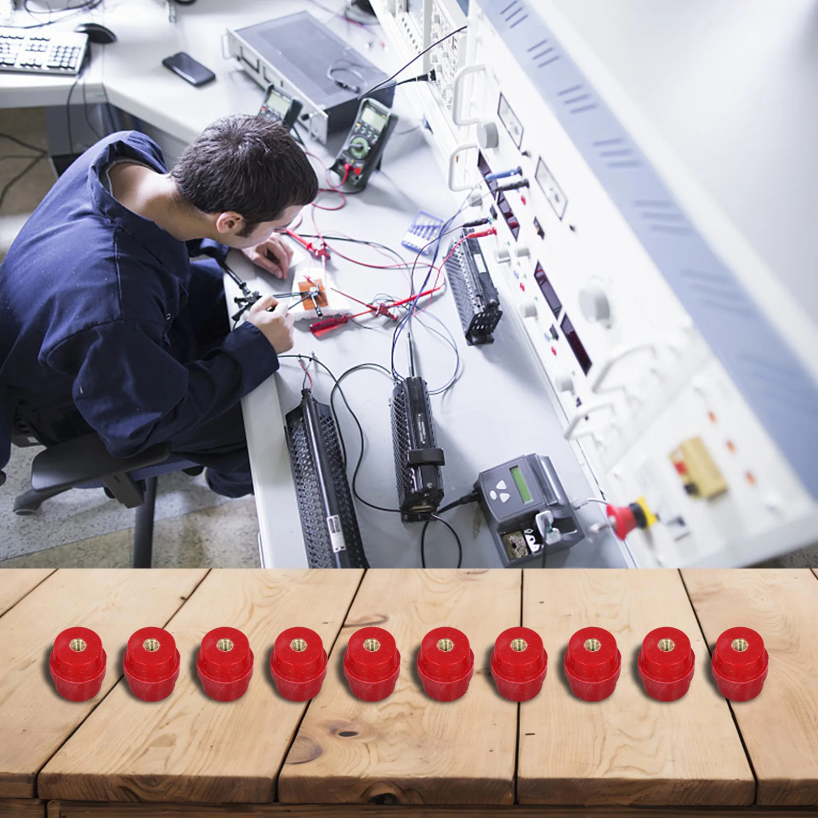 10Pcs Red Busbar In…