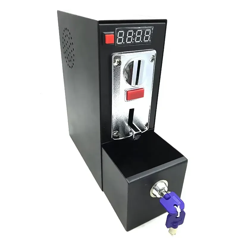 Coin-operated Timer Board Beach Shower Timer Control Box with Coin Acceptor Metal Black Zero Delay