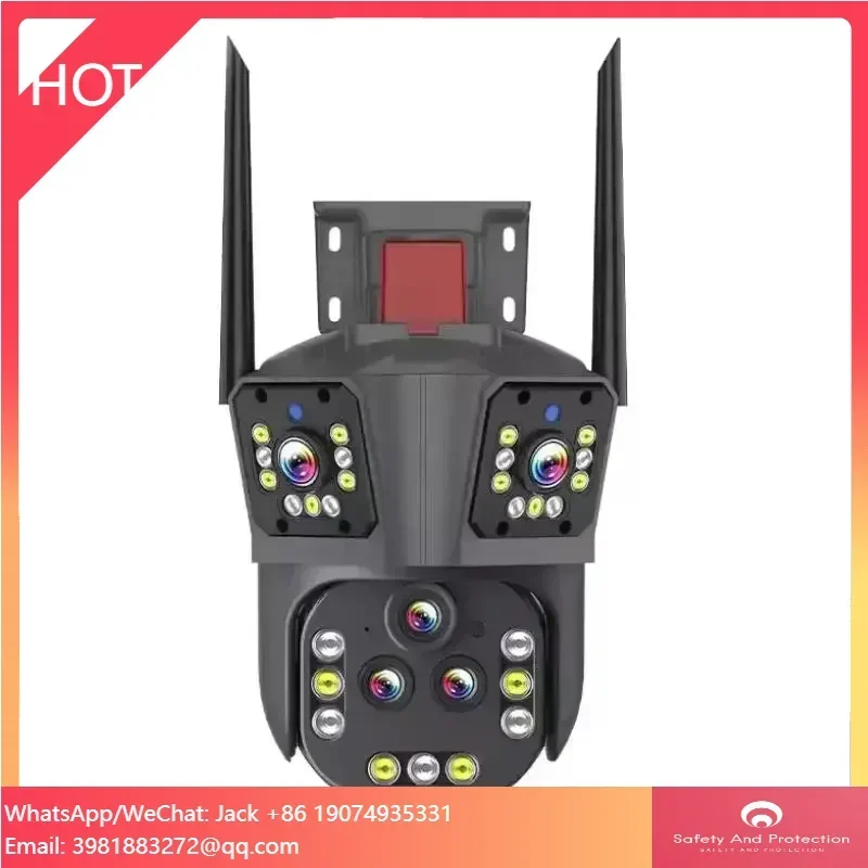 10K 20MP UHD WiFi Outdoor Smart Home Auto Tracking PTZ Five Lens Three Screen 20X Zoom Waterproof Linkage Security Camera