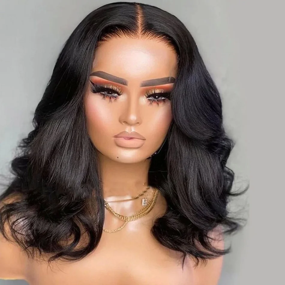 Body Wave Short Bob Wig 13x4 Transparent Lace Front 100% Human Hair Wigs Brazilian Remy Virgin Hair HD Lace Frontal Wig Woman