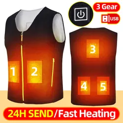 Usb Heated Vest Men Women Rechargeable Warming Self Heating Vest Fleece Electric Heated Jacket Clothing Thermal Waistcoat