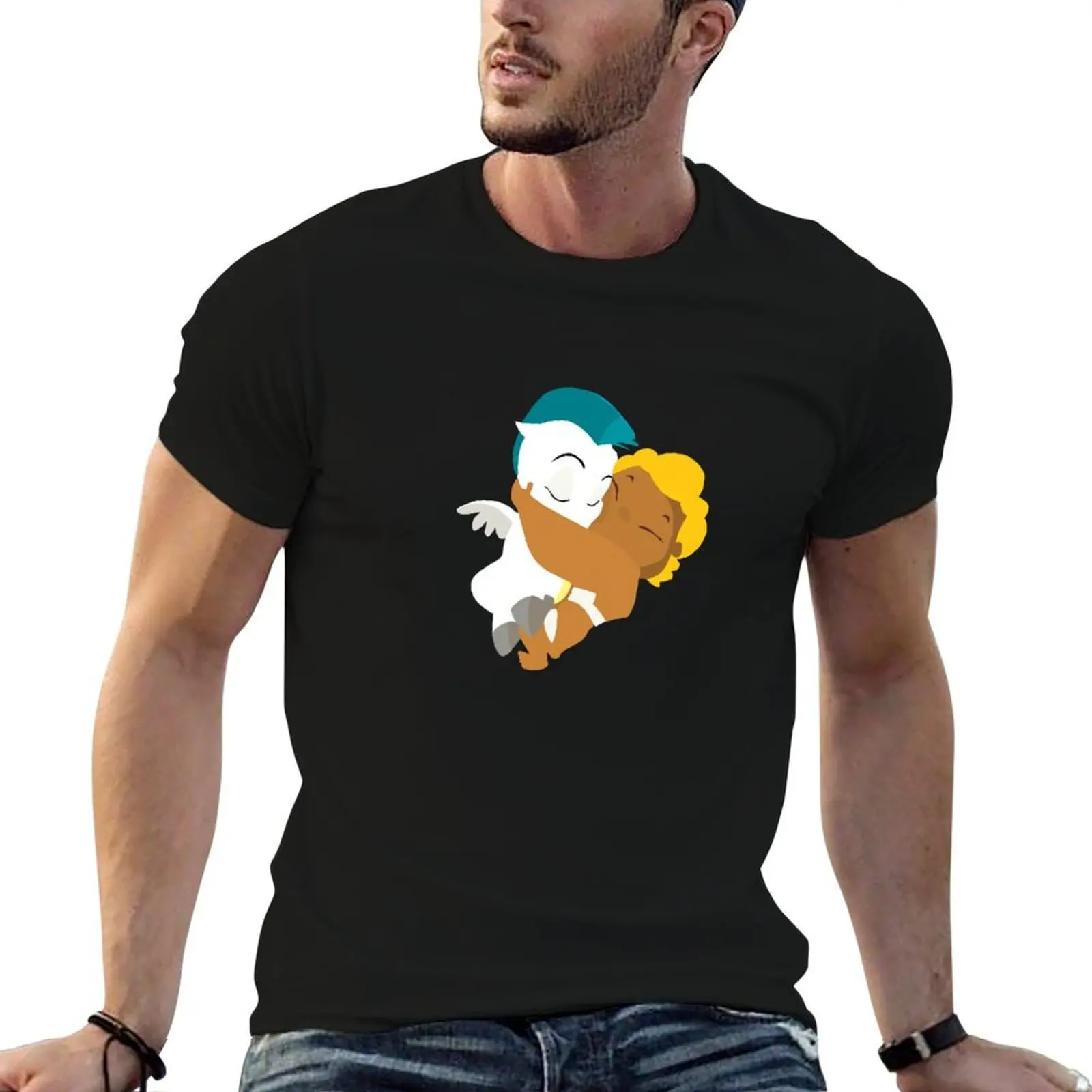 Camiseta de algodón Hercules y Pegaso, camiseta de algodón para hombre, camisetas de algodón de alta calidad para hombre, paquete de camisetas de algodón