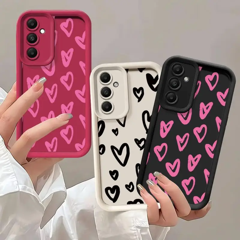 phone cases for Samsung Galaxy A55 A34 A25 A12 A35 A23 A24 A14 A54 A13 Angel Eye Ladder funda Cover Funny Art Love Heart Cute