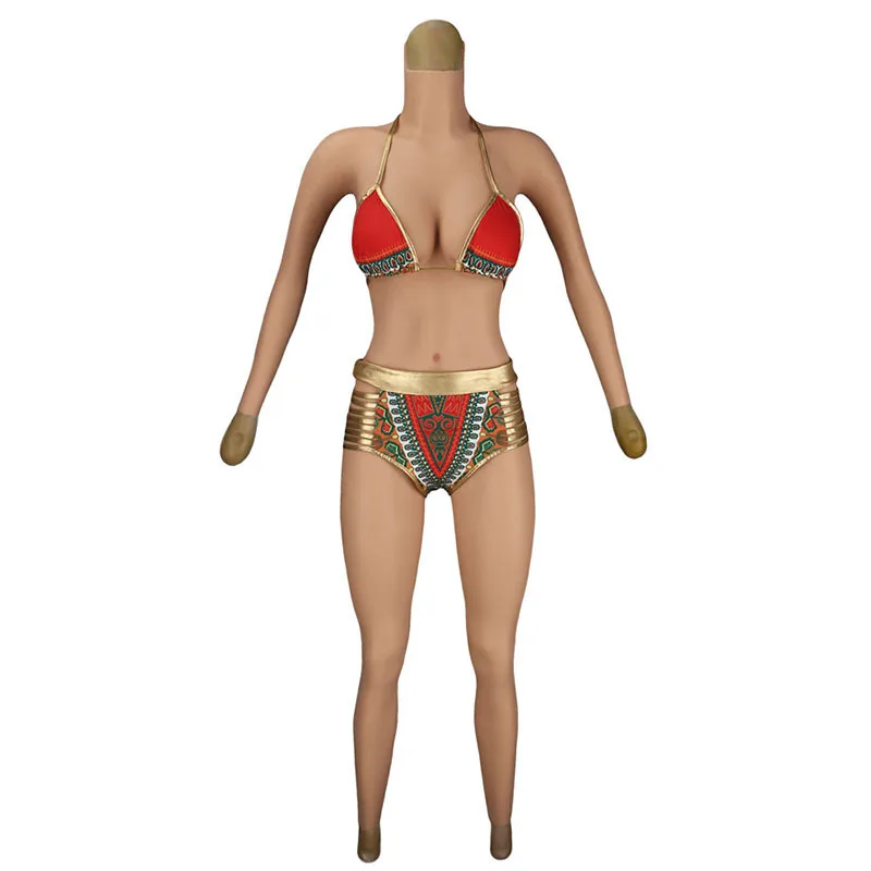 Customizable sand nine points one-piece fake breast silicone prosthetic breast can be inserted into fake yin for men, fake lady