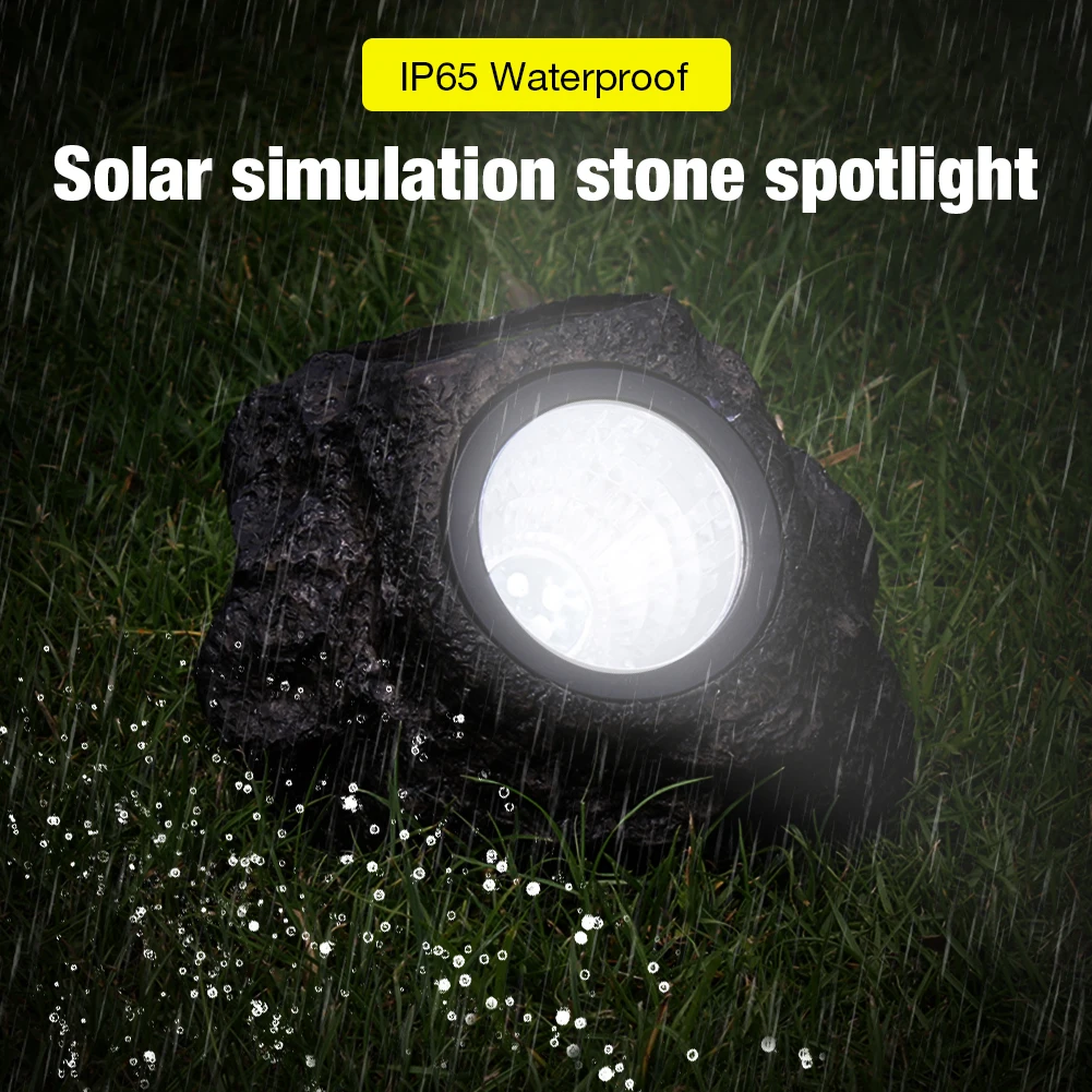 Solar Rock Lights | Waterproof Landscape Rock Lights Solar Powered | Stone Lights Solar Powered for