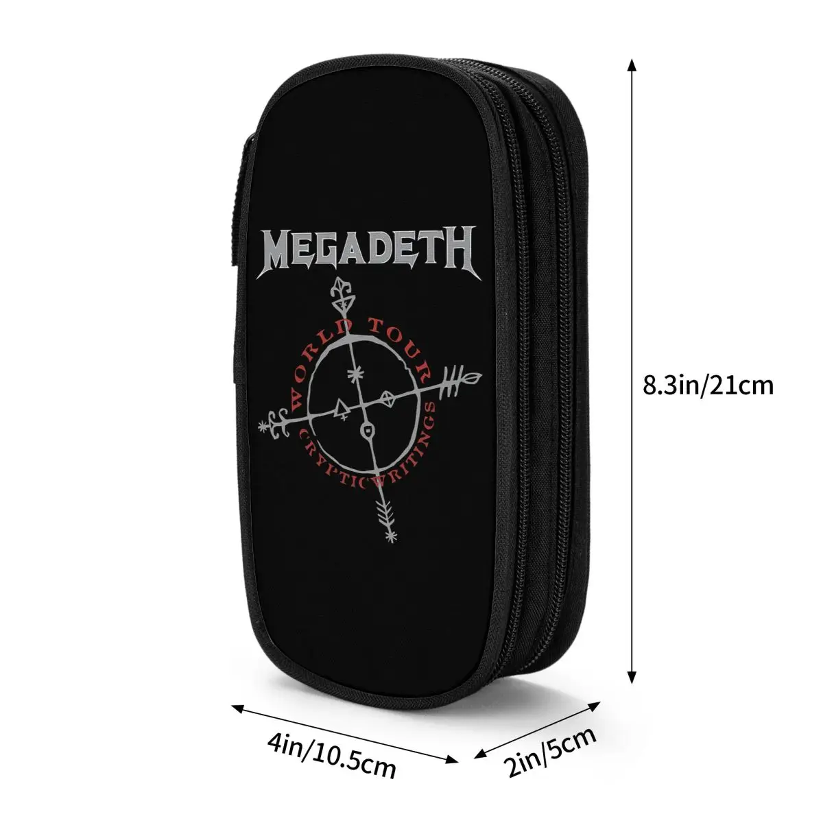Megadeths المعادن الموسيقى مقلمة صندوق القلم حقيبة فتاة صبي تخزين كبير اللوازم المدرسية الهدايا pencelcases