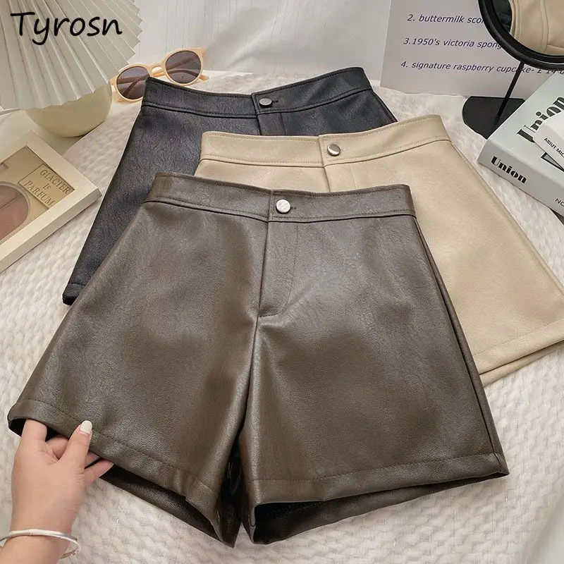 

Slim Shorts Women Solid Fashion Simple All-match Autumn Korean Style A-line Chic Streetwear Abdomen Ladies High Waist Female