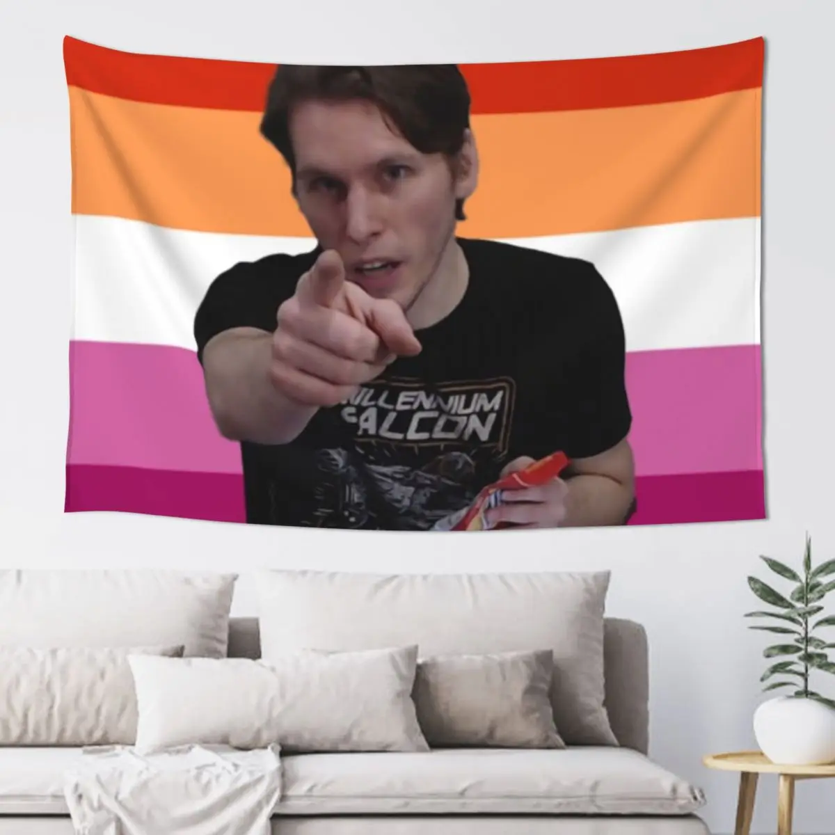 Jerma Lesbian Pride - Pointing at you Tapestry Home Decorating Cute Room Decor Tapestry